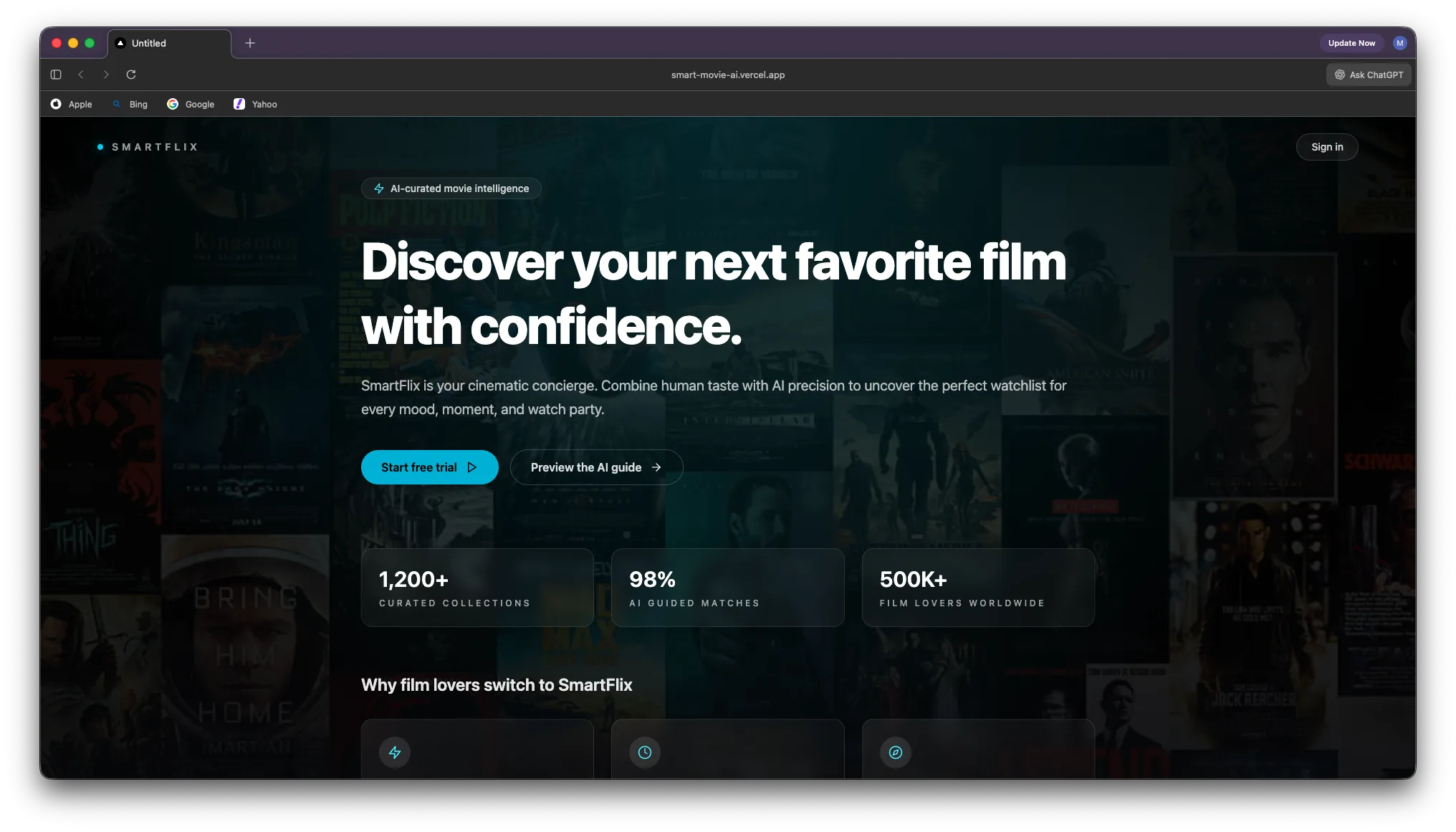 Featured project preview
